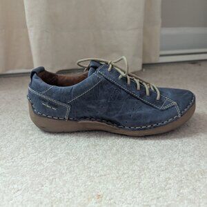 NWOT Josef Seibel Blue Fergey 56 Leather Lace-Up Oxford Sneakers - 36 (5.5/6)